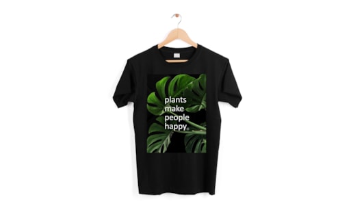 Camiseta Plants Make People Happy Preta