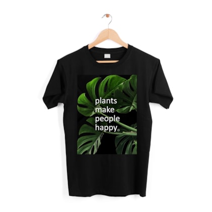 Camiseta Plants Make People Happy Preta