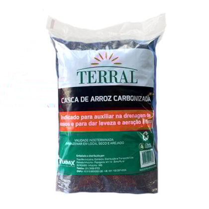Casca de Arroz Carbonizada Terral 4 Litros